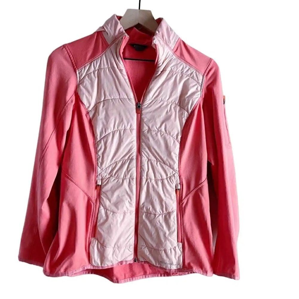 Eddie Bauer Pink Hooded Zip Up Hybrid Jacket, Active Wear, Size Medium